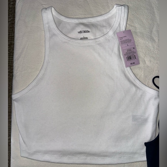 3 Tank Tops Bundle - Purple, White Racerback & Navy Cami - Size Large NWT & NWOT - Picture 5 of 7